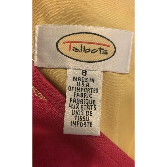 Talbots VtG Pink Pineapple Linen Blend Dress Embroidered Dress USA Summer 8 - Picture 8 of 14